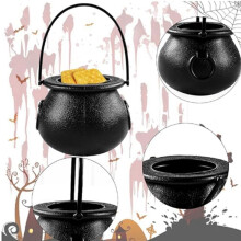 36 Stück -Kessel mit Griff, Schwarz, für Halloween, -Hexenkessel, Halloween-Topf, Süßigkeitenhalter für Halloween
