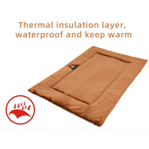 Self-Warming Pet Mat Brown M for Small to Medium Dogs and 1