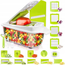 23 in 1 Vegetable Cutter, Stainless Steel Blade, Ergonomic Design, Easy to Clean, Multi-Function Kitchen Slicer