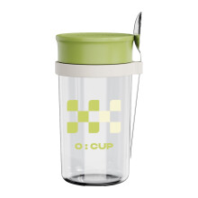 Kayannuo Home Essentials Opruiming Draagbare Glazen Ontbijtpot met Maatbeker en Koffiebeker met Deksel en Lepel Cadeaus voor Dames en Heren (500ML