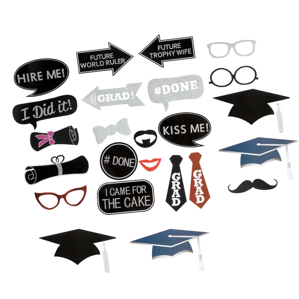 Graduation Party Props Photo Backdrop 24 Pieces 928028857133