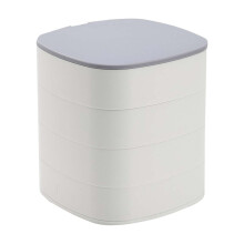Jewelry Storage Box with Mirror and Rotating Rack