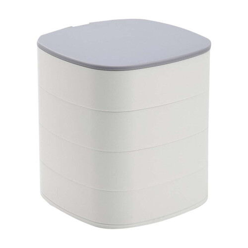 Jewelry Storage Box with Mirror and Rotating Rack