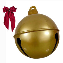 Déstockage de décorations gonflables de Noël ! Boule de Noël en forme de cloche de 60 cm (23,62 po) en PVC, décoration extérieure, cadeaux -