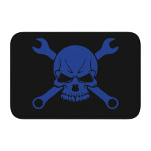 Tapis de bain antidérapant ultra doux à motif de tête de mort et clé à molette, pour salle de bain, cuisine, chambre, maison, 40 x 60 cm