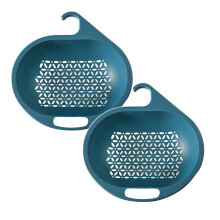 Égouttoir à vaisselle Xubond, panier suspendu multifonctionnel facile à retirer, compatible avec tous les égouttoirs, bleu