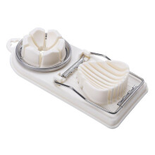 Multifunctional Egg Slicer Mozzarella Fruit Cutter 2 Cutting Shapes Hanging Design 20 cm White