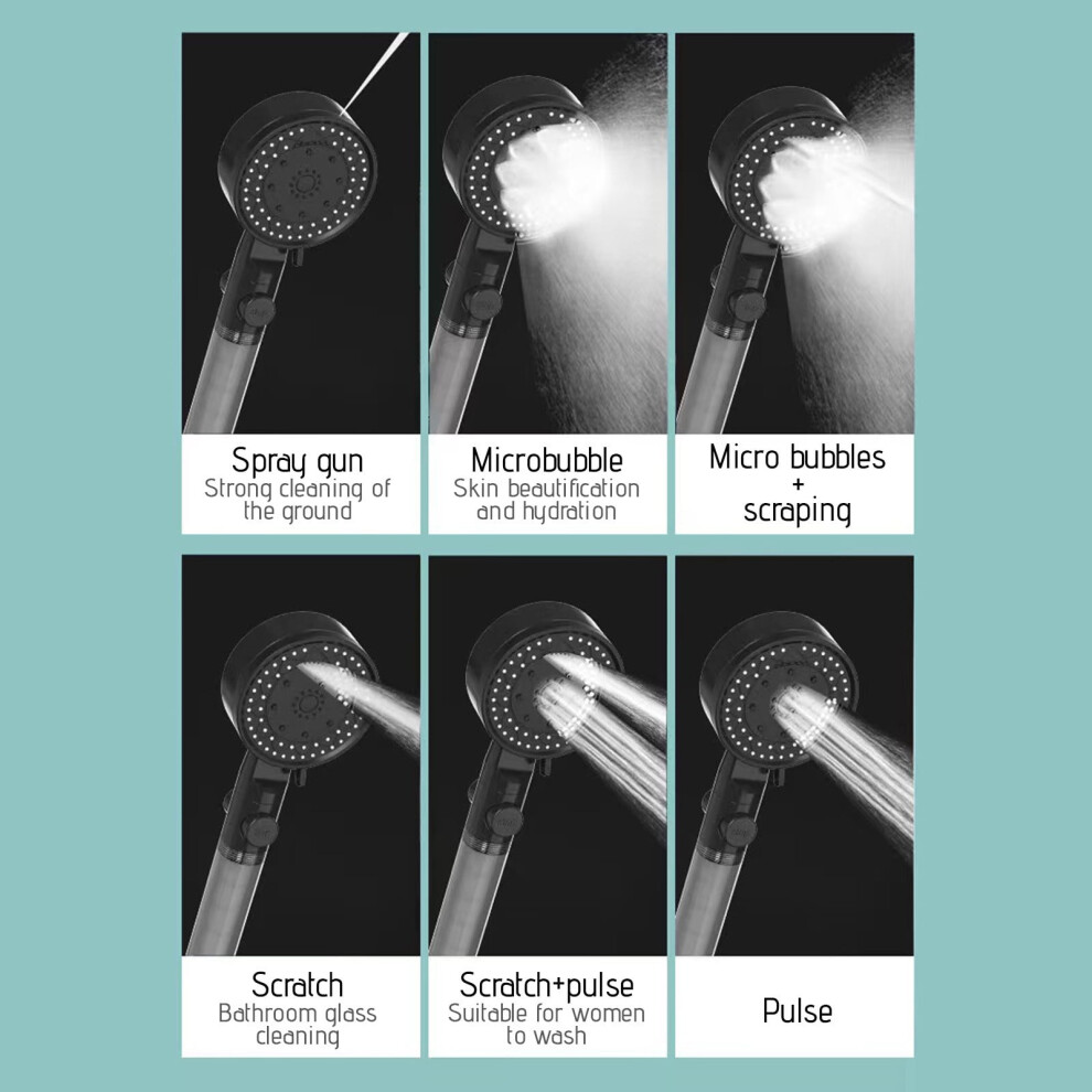 Kiplyki Turbo Shower Head 10 Modes Pressurized Stop 975221669674