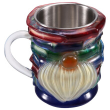 Unique Gifts for Book Lovers, Painted Gnome for Book Mug, for Books Stack Coffee Cup, Novelty 3D Painted for Bo B