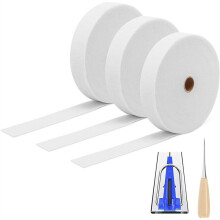 3 Rolls Jelly Roll Batting Strips for Rugs, Polyester Quilting Jelly Roll Fabric with Fabric Tube Maker and Awl,for DIY