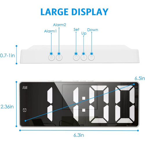 LED alarm clock with temperature display and voice control 2