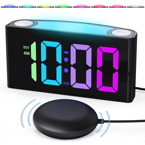 Vibrating Alarm Clock with Bed Shaker for Heavy Sleepers, 1