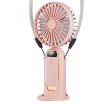 Quinlirra Összecsukható Kézi Mini Ventilátor, USB Töltéssel, Nagy Szélerősséggel, Digitális Kijelzővel, Hordozható Nyakba Akasztható