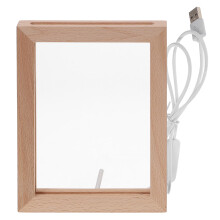 Cadre photo lumineux LED en bois avec port USB