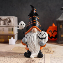 Halloween-Kürbis-Gnom-Figur aus Kunstharz, Gartendekoration