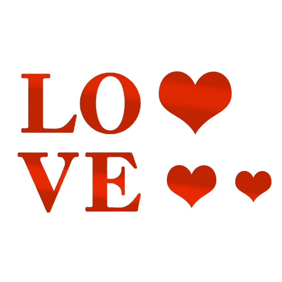 Acrylic Love Mirror Wall Sticker Removable 1 Piece 972700133831
