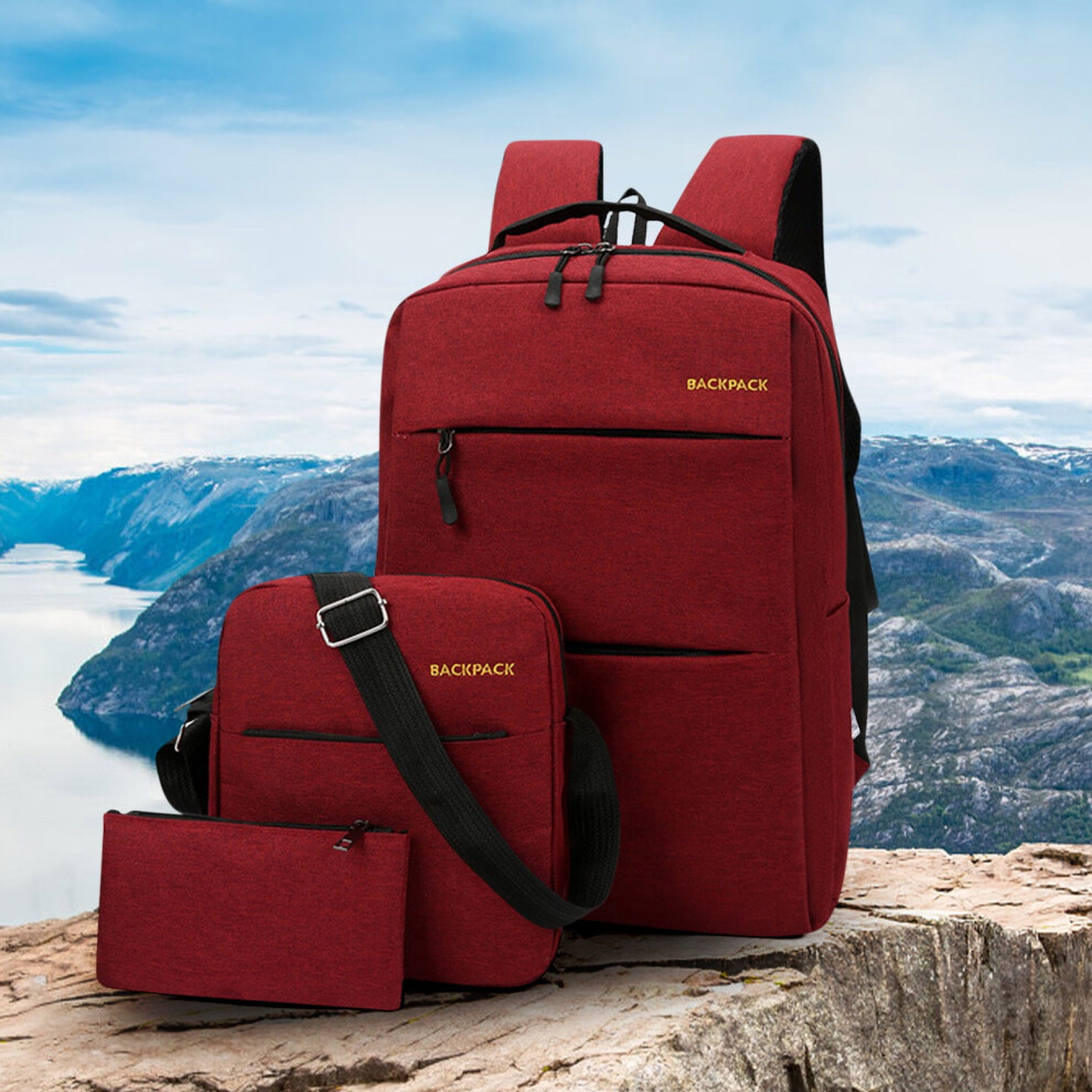 Flohua Christmas Travel Laptop Backpack 17 Inch 3-Piece Set 972700139338