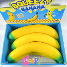 (45CM) Giant Banana Squeeze Toy Stress Relief Simulation Fruit Banana Decompression Toy for Adults Soft Slow Rebound TPR Material
