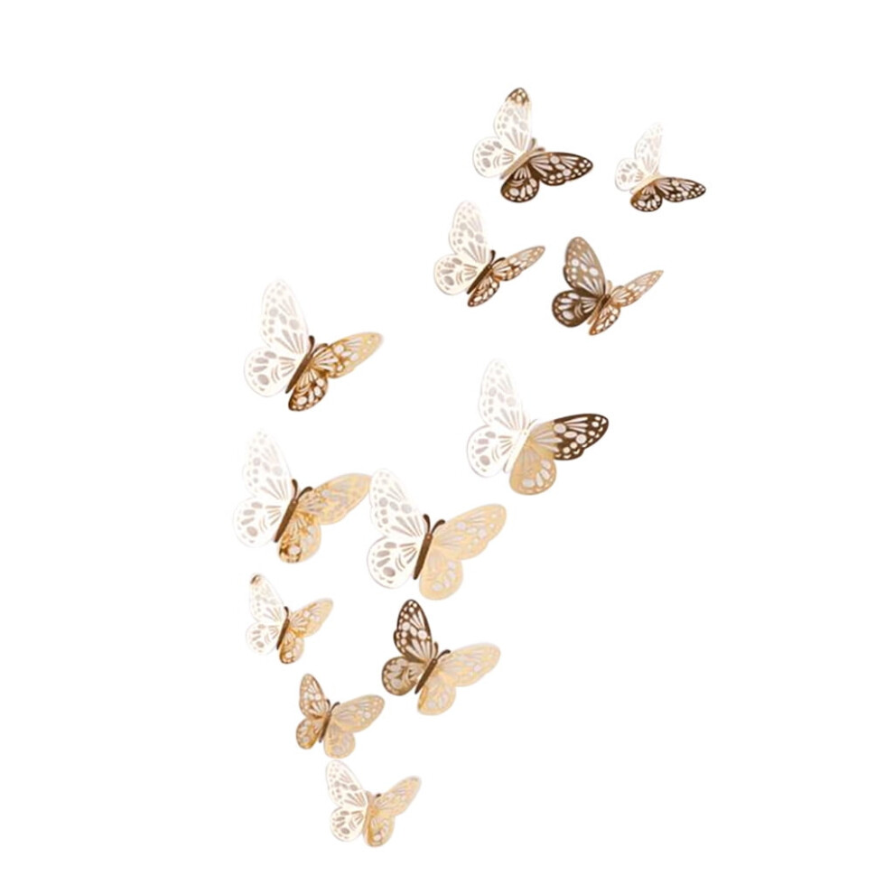 Butterfly Wall Stickers 3D Hollow 12 Pcs 972700136412