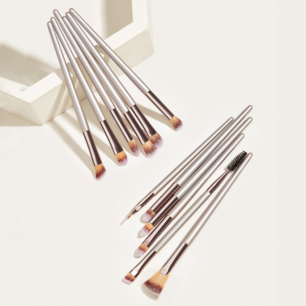 Eye Makeup Brushes Set Nylon Hair Plastic Handle 12-Piece