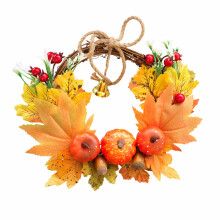Wieniec na Halloween, dekoracja na Halloween, wieniec jesienny, liść klonu, dekoracja na drzwi, dynia, wisiorek
