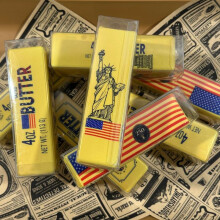 (New rindless cheese slices [random flavor]) Super Soft Butter Stick Squishy PU Slow Rising Stress Relief Toy Finger Suction Creative Food Play
