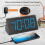 Wooden Digital Alarm Clock Blue Large Display USB Battery 6