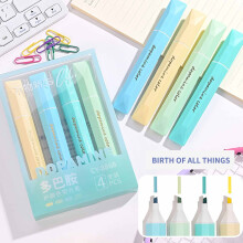 Liquidación de útiles escolares FloHua: 4 marcadores fluorescentes de colores (4 colores disponibles) y 5 ml.