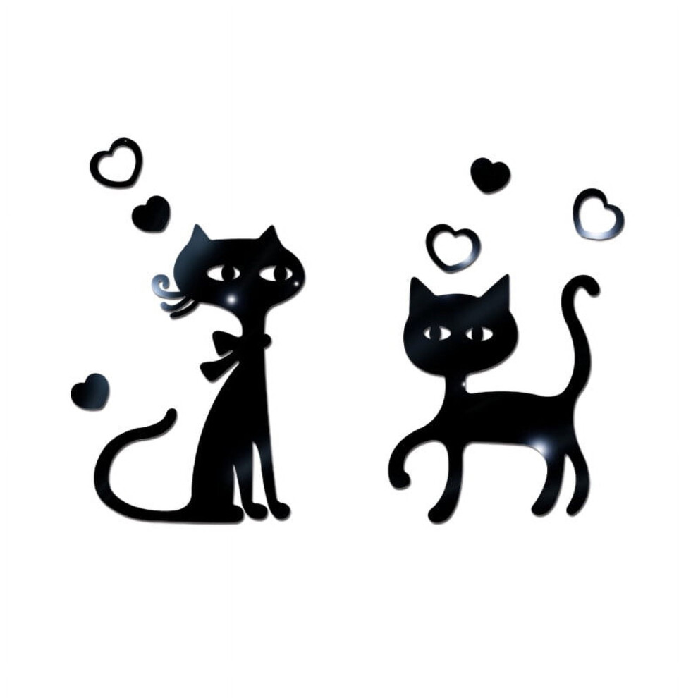 Mirror Love Wall Stickers 3D Removable Black 972700133862