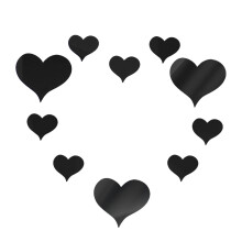 3D heart mirror wall stickers for kids room decor 10 pcs
