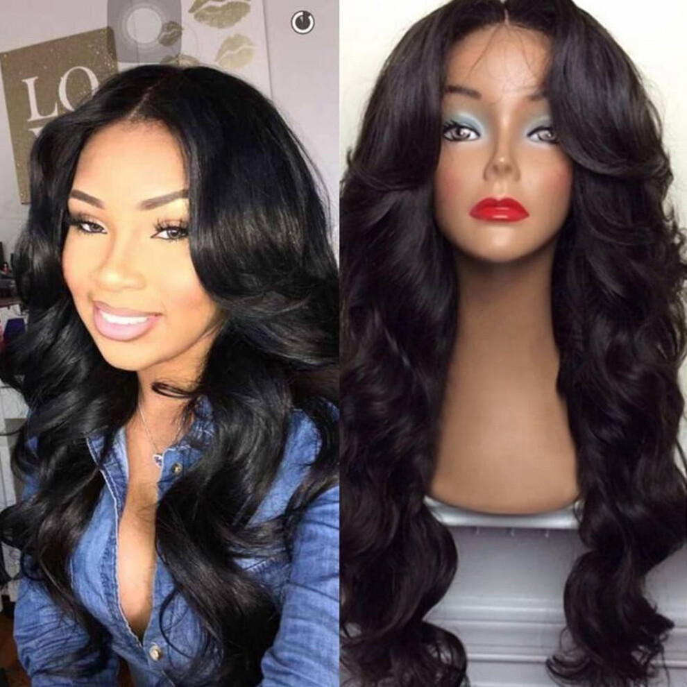 Black Brazilian short wavy curly wig for women