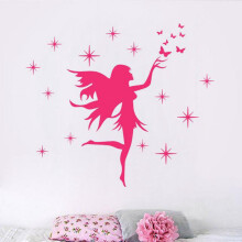 Butterfly wall stickers for kids, removable, pink