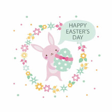 Easter rabbit wall sticker cartoon style 1 piece
