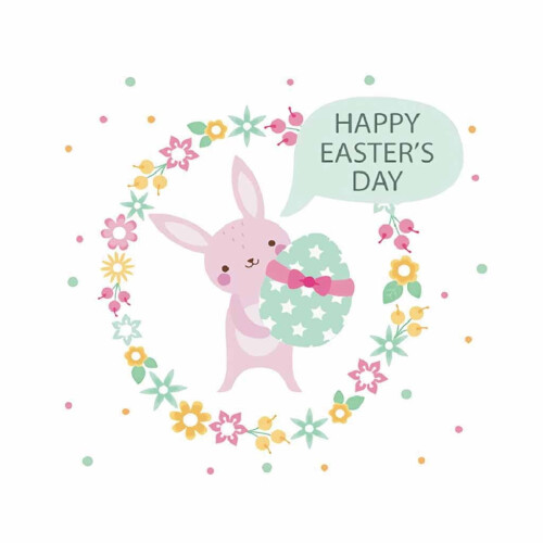 Easter rabbit wall sticker cartoon style 1 piece