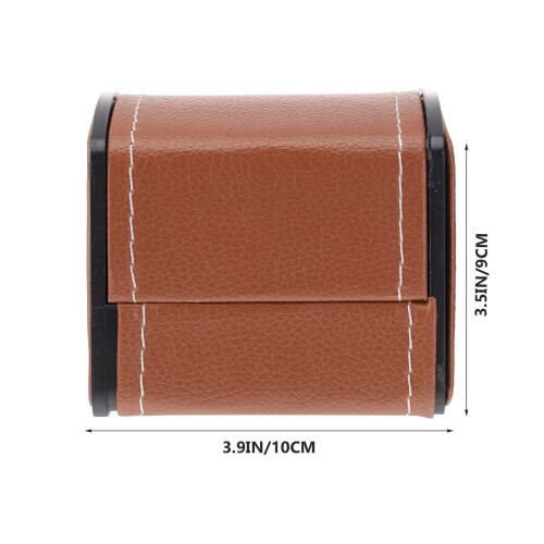 Leather Watch Box Square Jewelry Case Coffee 1
