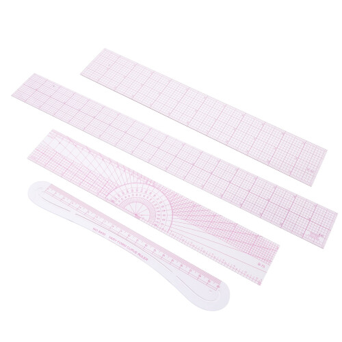 Set di righelli trasparenti per cucito e quilting (4 pezzi) 1