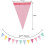 Multicolored Fabric Pennant Garland 60 Pieces 2