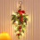 Festive String Lights with Teardrop Swag and Red Berries 2