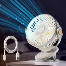 Letní výprodej FloHua pro začátek školního roku: Přenosný USB dobíjecí ventilátor se 3 rychlostmi, LED světlem a klipem - Dárky k promoci