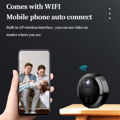 Μίνι Κάμερα WiFi 1080P HD, Ασύρματη Κάμερα Ασφαλείας Εσωτερικού Χώρου με Νυχτερινή 2