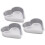 Metal heart pudding molds non-stick 3 pcs 1