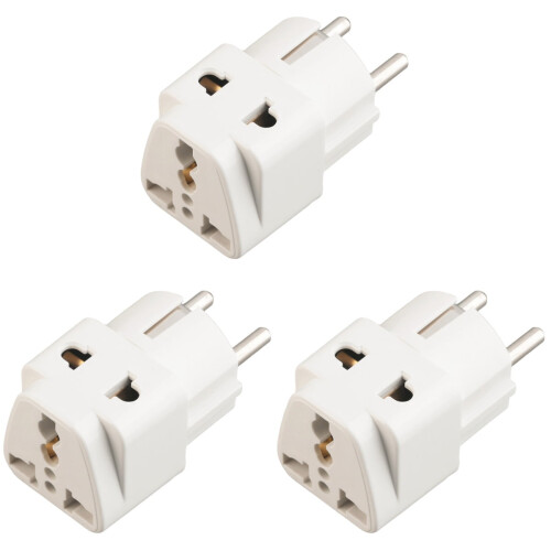 Travel Adapter EU Plug 250V 10-16A 3 pcs