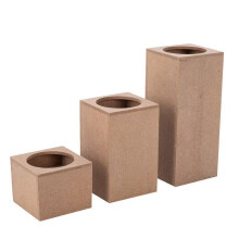 3-teiliges Kerzenhalter-Set aus Holz mit rundem Loch für Weihnachtsdekorationen