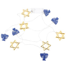 Soilse Teaghrán Menorah Hanukkah Comhartha Ainm LED Pearsantaithe Post Fabhair Cóisire Laistigh