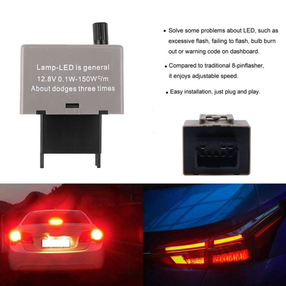 Led Flasher Relay Adjustable 8-Pin 12V 972700158896