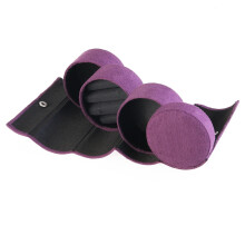 Boîte à bijoux violette, organisateur de rangement portable
