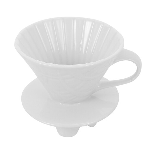 Coffee filter cup for hand drip brewing, white, thickened