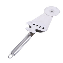 Stainless Steel Pizza Wheel Server 3-in-1