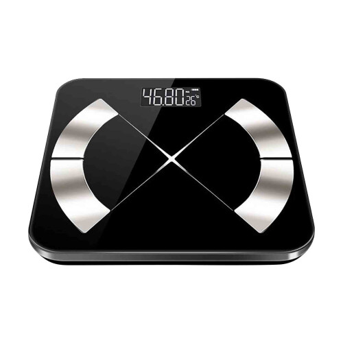 Smart Scale LCD Bluetooth Rechargeable Black 10.2x10.2 inch 1
