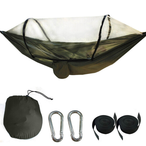 Quinlira Camping Hammock Lightweight Double Army Green